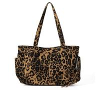 ZwaitL Sac à main moderne à motif léopard en cuir PU décontracté pour un usage quotidien et essentiel de voyage, pratique et lavable, marron, One Size