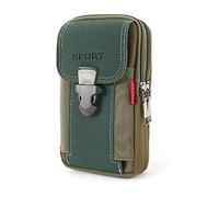 ZwaitL Sac banane vintage en toile avec boucle de ceinture pour transporter votre téléphone, Vert, 7.8x5.85in