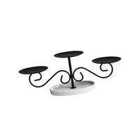 ZwaitL Support en métal avec plaque en céramique pour 3 piliers Idéal pour les fêtes, les dîners et les festivals