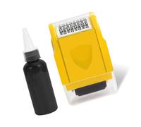 ZwaitL Tampon à rouleau avec couvercle transparent pour courrier, colis, adresse, protection de la vie privée, couverture d'informations secrètes