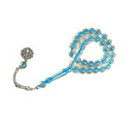 ZwaitL Tasbih Lot de 33 perles de prière en acrylique pour culte quotidien et rituel spirituel événement culturel musulman, bleu ciel, taille unique