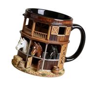 ZwaitL Tasse à café en céramique avec motif cheval - Impression plate 2D - Parfait pour offrir à un ami, un membre de la famille ou des collègues de travail - Poignée ergonomique