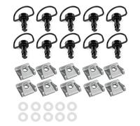 ZWBHNB Kit De Boulons De Carénage pour Moto pour Y&amaha R1 R6 17 Mm, Fixations Rapides, Anneau en D, Rivets 1/4 De Tour, Goujons. Kit de Boulons de Carénage de Motos(Noir,10 pièces)