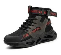 ZWCLSH Chaussures De Sécurité Hommes Femme Montante Basket De Securite Légère Confortable Bottines De Travail Embout Acier Protection,Noir,45 EU
