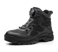 ZWCLSH Chaussures de Sécurité Hommes Montante Botte de Securité Légères Basket de Sécurité Respirantes Chaussures Travail à Enfiler Embout en Acier Confortables,Noir,42 EU