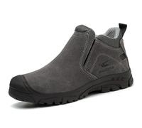 ZWCLSH Welder S3 Chaussures de Soudeur Bottes de Soudeur Classic S3, Chaussures de Sécurité en Suède Cuir Hydrofuge pour Travaux de Soudage Industriel,résistantes à l'huile,918 Grey,41 EU