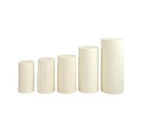 ZWCSHUU Caches pour socles de cylindres Lot de 3 ou 5 Housses Socle cylindriques for Tables à Dessert, for décoration Mariage, d'anniversaire fête(Beige,5pcs-Set)