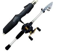 ZWCSHUU Canne à pêche Casting Combo Canne télescopique en Carbone et Moulinet Baitcasting Kit de Canne à pêche de Voyage Portable Poids d'appât 10-30g Kit Complet Canne à Pêche(1.8M,Blue1)