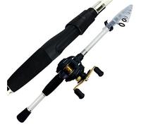 ZWCSHUU Canne à pêche Casting Combo Canne télescopique en Carbone et Moulinet Baitcasting Kit de Canne à pêche de Voyage Portable Poids d'appât 10-30g Kit Complet Canne à Pêche(1.6M,Red)