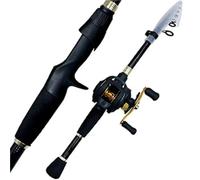 ZWCSHUU Canne à pêche Casting Combo Canne télescopique en Carbone et Moulinet Baitcasting Kit de Canne à pêche de Voyage Portable Poids d'appât 10-30g Kit Complet Canne à Pêche(1.8M,Color3)