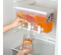ZWEBY 3.5L Jug Dispenser for Fridge Drinks Dispenser with 3 Tap Beverage Dispenser Fridge Water Dispenser with Leak Free Spigot Drink Jar Lemon Juice Jug