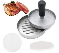 ZWEBY Hamburger, Machine à Hamburger en Aluminium antiadhésif, Moule à Pain de Viande avec 50 Feuilles de Papier ciré pour Griller Le bœuf farci de Cheeseburger farci