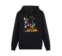 Zweck Pullover Warm Hoodies Lumber Jack Goldorak Hoody Long Sleeve Sweatershirt Black XL