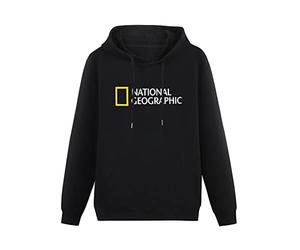 Zweck Pullover Warm Hoodies National Geographic Logo Hoody Long Sleeve Sweatershirt Black 3XL