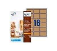 Zweckform Brown Kraft Product Lables - Adhésif permanent - marron naturel - 62 x 42 mm 360 étiquette(s) (20 feuille(s) x 18 étiquettes