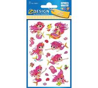 Zweckform Z Design Autocollants enfants Glamour Sirène - scintillant adhésif permanent 19 autocollants Avery Zweckform