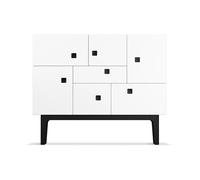 Zweed Armoire Peep C1 blanc. structure laquée noir