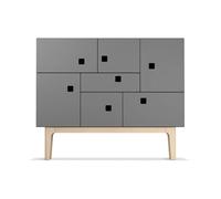 Zweed Armoire Peep C1 slate grey. chêne pigmenté blanc