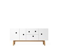 Zweed Banc multimédia Peep M2 blanc. retro. structure en chêne