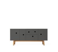 Zweed Banc multimédia Peep M2 slate grey. retro. structure en chêne