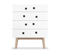 Zweed Commode Peep B3 blanc. retro. structure en chêne