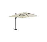 vidaXL Parasol en porte-à-faux avec mat en aluminium 300x300 cm Sable