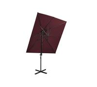 Vidaxl Parasol Déporté À Double Toit Rouge Bordeaux 250x250 Cm Rouge