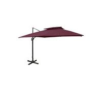 Vidaxl Parasol Déporté Avec Double Toit 300x300 Cm Rouge Bordeaux Rouge