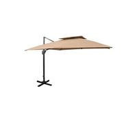 Zweefparasol met dubbel dak 300x300 cm taupe312374