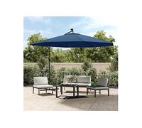 Vidaxl Parasol Déporté Avec Lumières Led Bleu Azuré 350 Cm Bleu