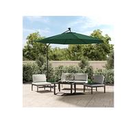 Zweefparasol met LED-verlichting en metalen paal 300 cm groen42969