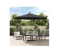 vidaXL Parasol de Jardin en Porte-à-feux et Lumières LED Mât en Métal, Pare-soleil de Patio, Abri de Soleil, Parasol de 44525