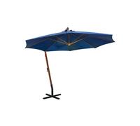 Vidaxl Parasol De Jardin Suspendu Avec Mât Bleu Azuré Bois De Sapin