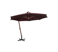 vidaXL Parasol suspendu avec mât Rouge bordeaux 3,5x2,9m Bois de sapin