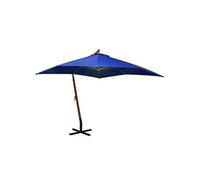 Parasol de Jardin Suspendu avecMât Pare-soleil Noir Bois de Sapin Massif vidaXL