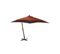 Vidaxl Parasol Suspendu Avec Mât Terre Cuite 3x3m Bois De Sapin Massif