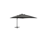 Parasol de Jardin en Porte-à-faux avec Mât et Lumières LED Abri Noir vidaXL