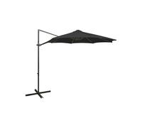 Zweefparasol met paal en LED-verlichting 300 cm zwart312340
