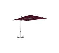 Parasol de Jardin en Porte-à-faux avec Mât en Acier Abri Rouge Bordeaux vidaXL