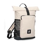 Zwei BONNY BOR180 Sac à dos à roulettes pour femme de 15 à 19 litres, en nylon, léger, imperméable, de nombreux compartiments, compartiment pour bouteille, lanière, bretelles rembourrées, sable, L
