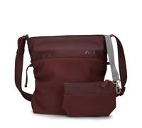 Zwei JANA J100 Sac à bandoulière pour femme avec sangle réglable 5 l Sac à main avec fronce latérale Cuir imperméable Sac à main avec trousse de maquillage en kit, Rubis, Taille unique