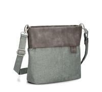 Zwei Olli OT8 Sac à main pour femme 3 l Sac à bandoulière classique imperméable robuste et résistant Design bicolore Sac à bandoulière avec 2 bretelles courtes et longues (sauge)