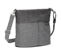 Zwei Olli OT8 Sac à main pour femme 3 l Sac à bandoulière classique imperméable robuste et résistant Design bicolore Sac à bandoulière avec 2 bretelles courtes et longues (gris)