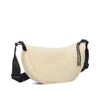 Zwei Sac à main pour femme Teddy TED50 Moon-Bag - 3 l - En fausse fourrure de peluche - En forme de croissant de lune - Polyvalent - À porter comme sac à bandoulière, ivoire, s