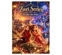 Zwei Seelen - Ein Jahr voller Magie (Wandkalender 2027 DIN A2 hoch), CALVENDO Monatskalender: Eine magische Reise für Kinder und Familien. Zwölf ... Verbindung zur Feenwelt entdeckt.