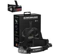 Zweibrüder ZB11H Lampe Frontale LED Rechargeable 2500 lm - Lampe Frontale avec Digital Focus, Lumière Rouge et Feu Arrière, USB-C, Double Batterie, Haute Autonomie pour Outdoor, Randonnée et Camping
