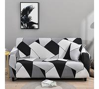 Zweig Housse De Canapé Noir, Blanc, Gris Universelle Épais Super，Extensible Couverture Canapé, Moderne，Élastique, pour Le Salon, Idéale comme Protection Contre Les Chiens Et Les Animaux Domestiques