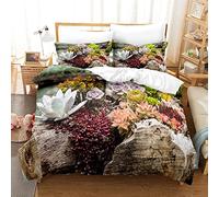 Zweig Housse De Couette Plantes Vertes Parure De Lit,2 Personnes avec Fermeture Éclair,Douce Housse Couette en Microfibre Brossée avec 2 Taie d'oreiller,Jumeau200X200