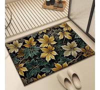 Zweig Tapis De Bain Antiderapant Feuilles Bleues Absorbant Tapis De Bain Antidérapant,Diatomite Tapis De Douche Séchage Rapide,Tapis De Sortie De Douche,pour Portes De Salle De Bain,Salon