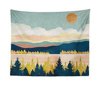 Zweig Tenture Murale Abstrait Blue Mountain Tapisserie,Impression De Motifs, Tapisserie Décoration Pour Chambre,Pour La Décoration Des Chambres, Art Mural - Décor 150X130Cm